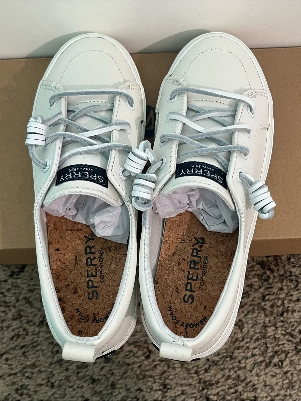 Sperry Women's White Low-Top Leather Sneakers
